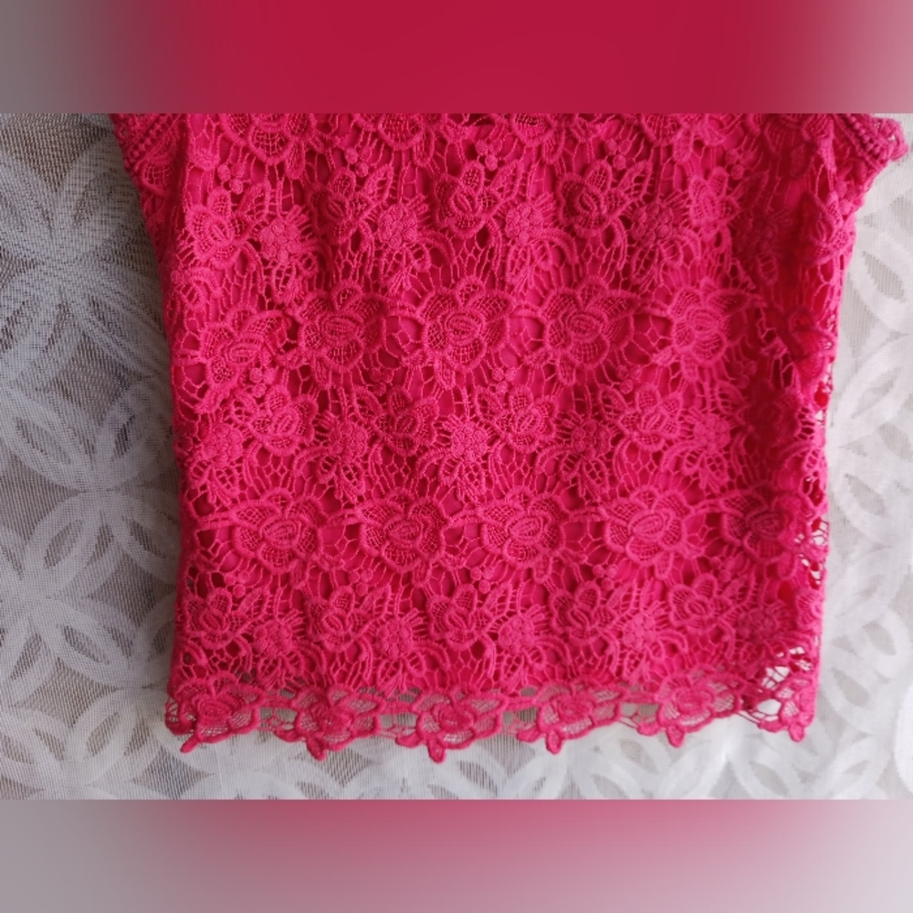 Nanette By Nanette Lepore Top Lace Magneta Pink S… - image 3